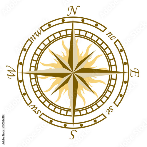 Compass showing polarity