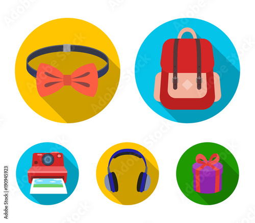 Hipster, fashion, style, subculture .Hipster style set collection icons in flat style vector symbol stock illustration web.