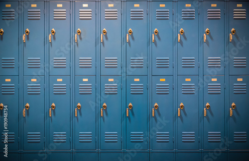 Obraz na plátně Row of High School Lockers