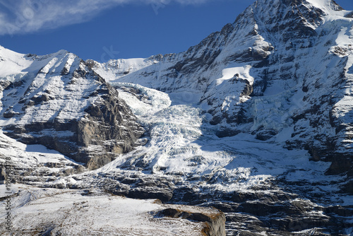 North face of Eiger mountain and Moench, Jungfrau region, Switzerland photo