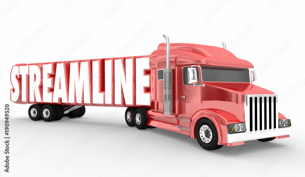 Streamline Truck Improve Efficiency Reduce Time Effort 3d Illustration