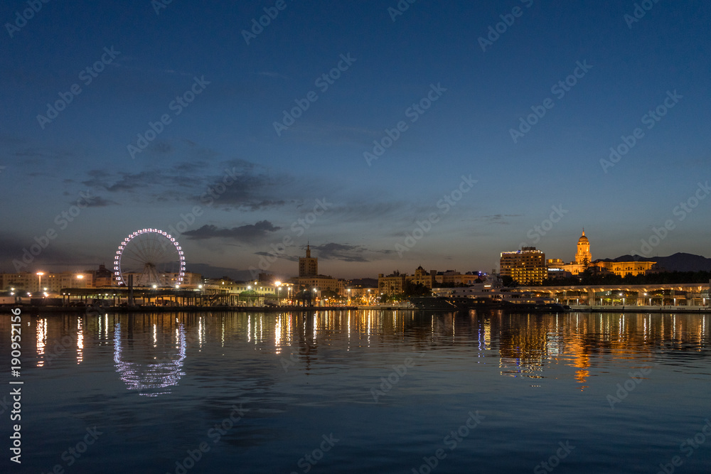 View of malaga city from harbour, Malaga, spain, Euope