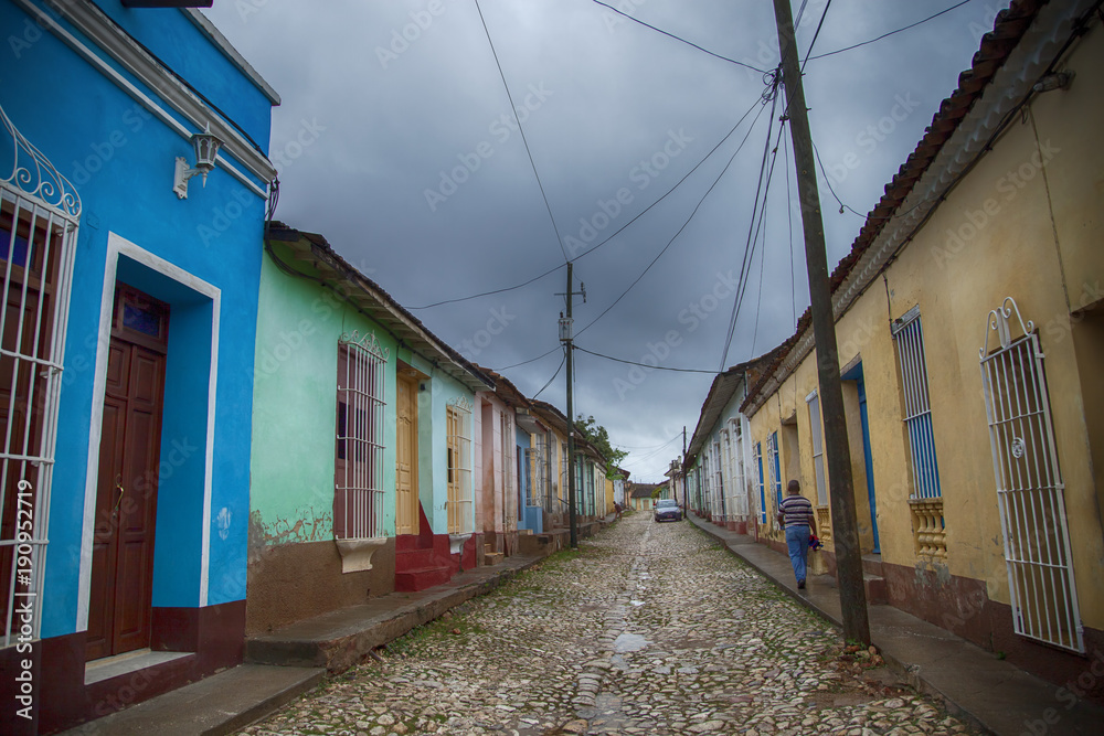 Colorful Street View, Trinidad, Cuba