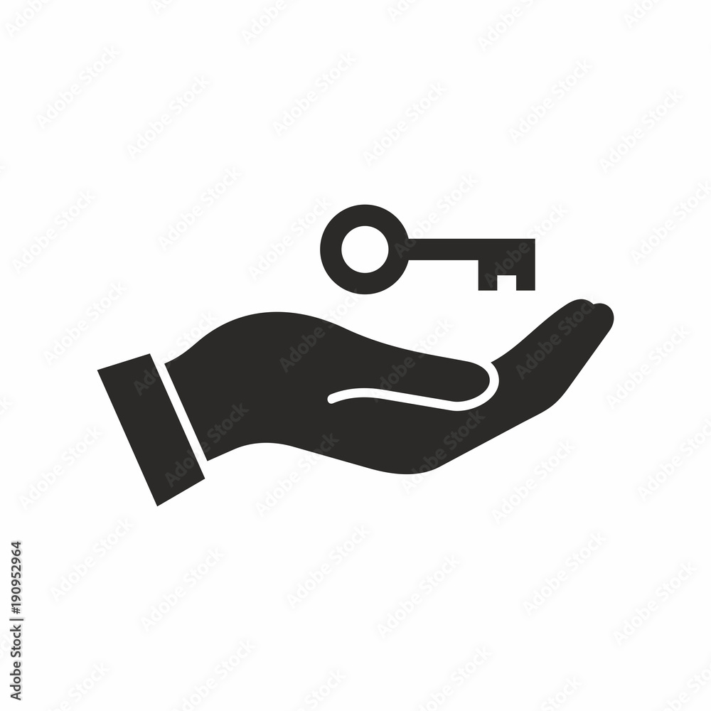 Hand with a key. Vector icon. Hand with a key. Vector icon.