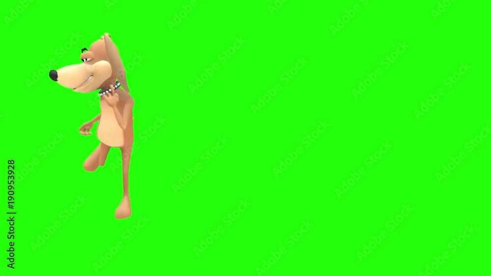 Happy smiling animated dog hound canine pooch mutt cartoon character