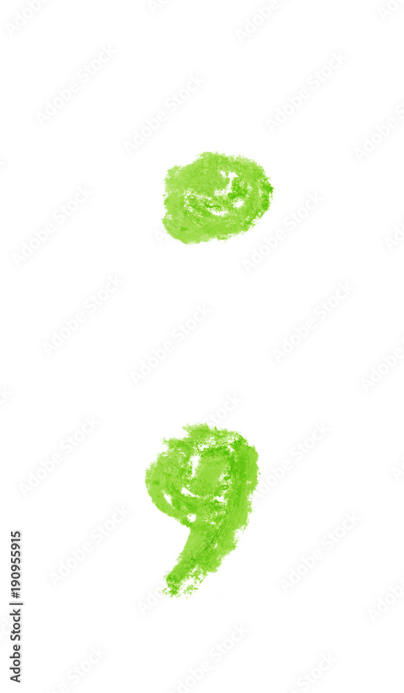 Hand drawn semicolon symbol isolated Hand drawn semicolon symbol isolated