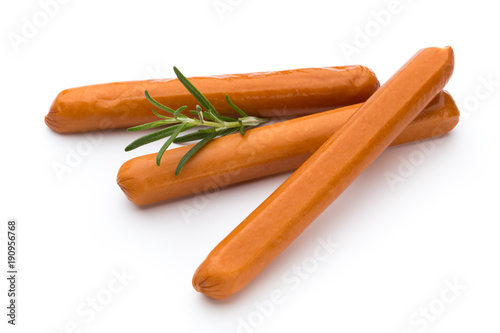 Fresh sausage isolated over white background.