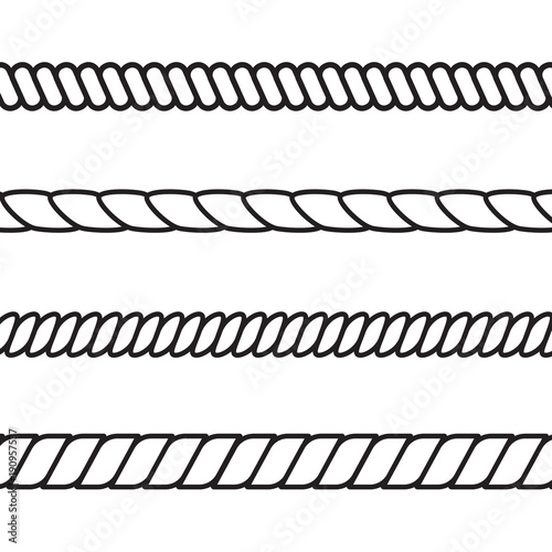 rope pattern set- vector illustration