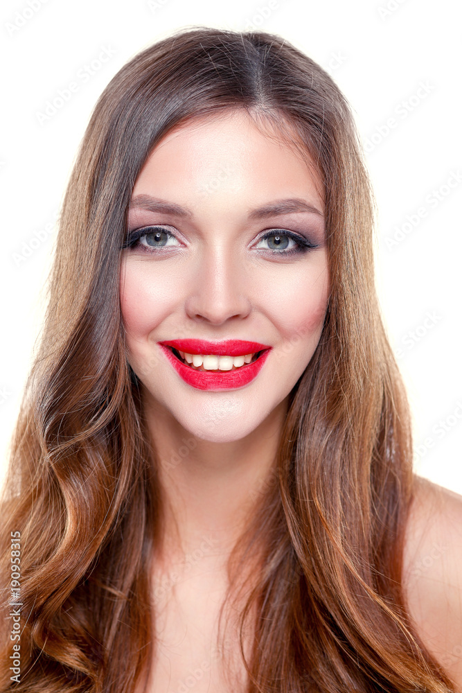 Portrait of beautiful young woman . Isolated on white background. Beautiful woman Portrait of beautiful young woman . Isolated on white background. Beautiful woman