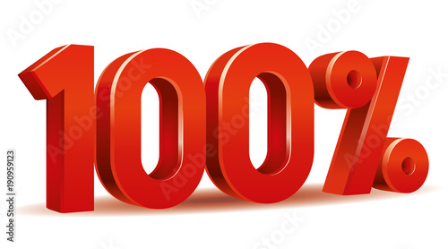illustration vector of 100 percent in white background photo