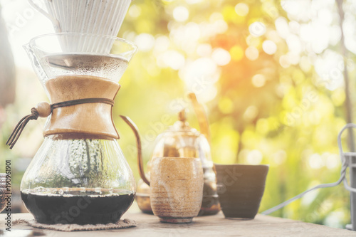 black coffee, drip process