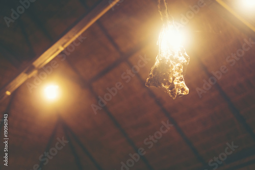 old vintage lamp with flower