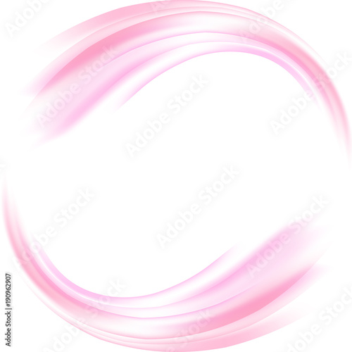 Vector background. Abstract the circle of soft pink waves.