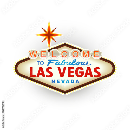 Classic retro Welcome to Las Vegas sign. Vector