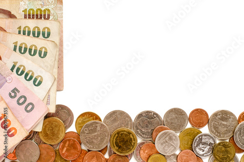 Banknotes and coins, Thai c...