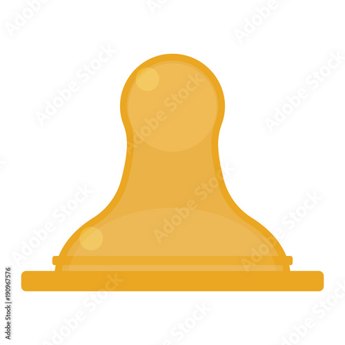 Vector illustration of nipple isolated on white background. Baby care equipment