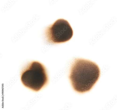Paper burn mark stain isolated