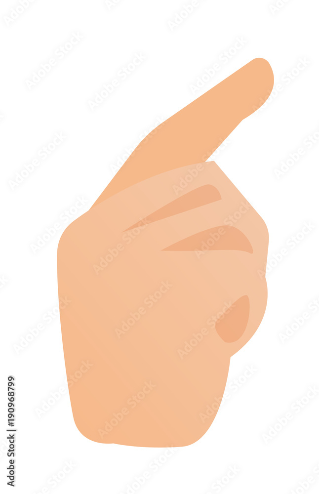 Human hand with index finger pointing up vector cartoon illustration isolated on white background. Human hand with index finger pointing up vector cartoon illustration isolated on white background.