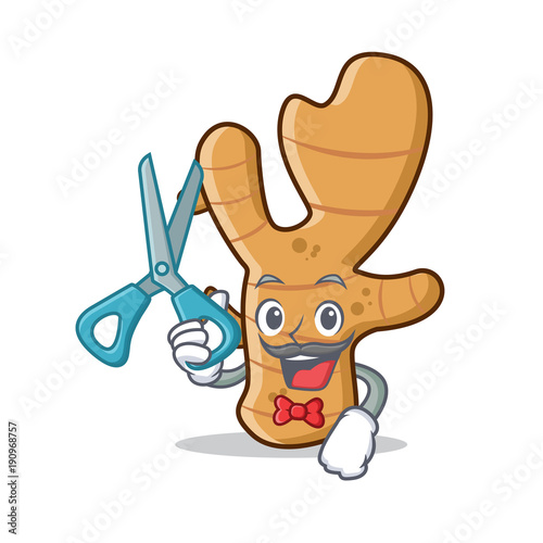 Barber ginger character cartoon style