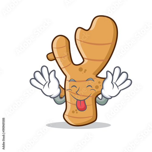 Tongue out ginger mascot cartoon style