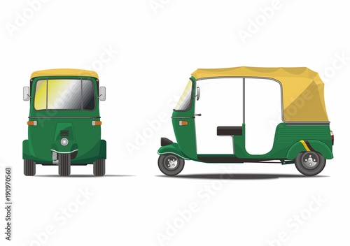 Classic India Rickshaw Vector