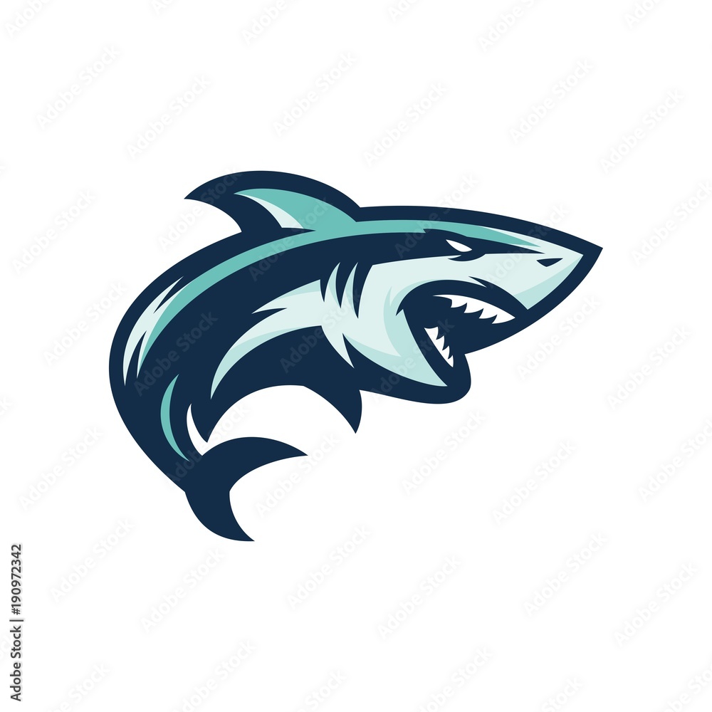 shark - vector logo/icon illustration mascot Stock Vector | Adobe Stock