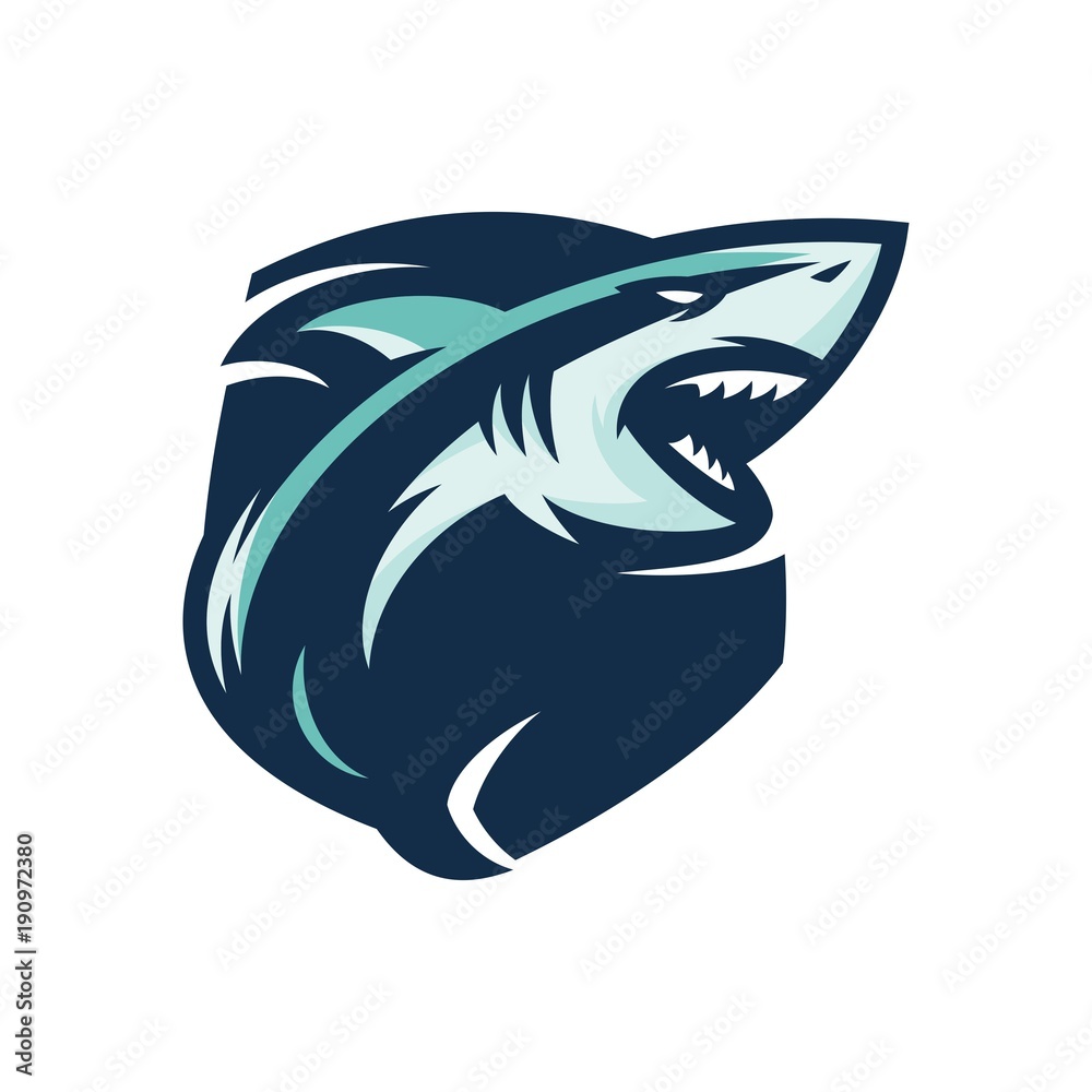 Obraz premium rekin - wektor logo / ikona ilustracja maskotka