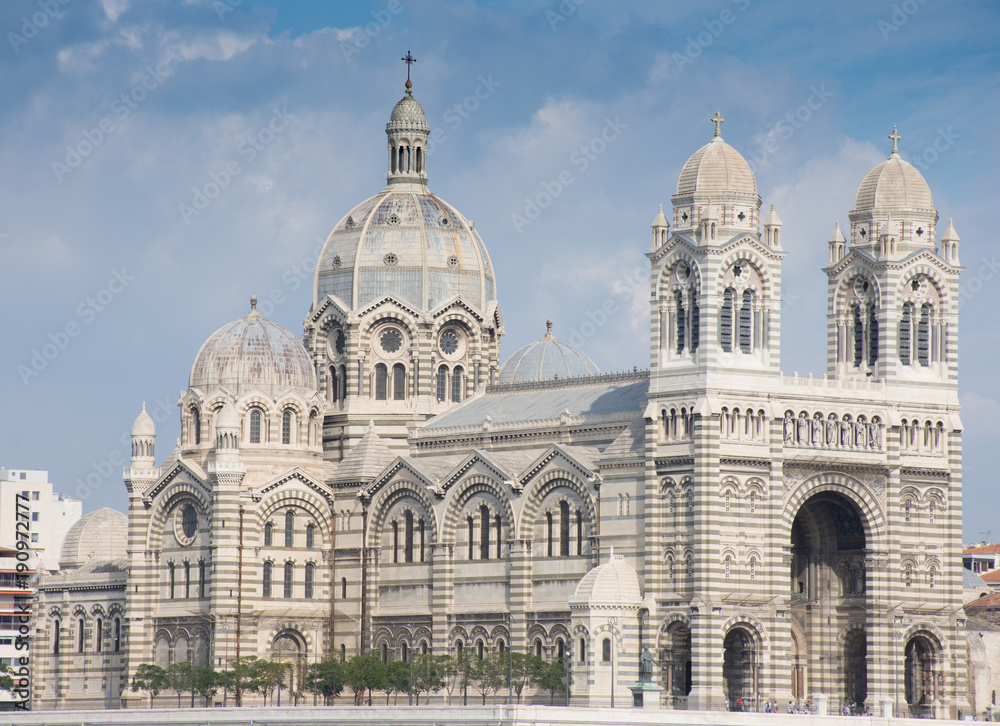The Cathedrale La Major, a Catholic church in Marseilles France with Byzantine and Revival architecture. The Cathedrale La Major, a Catholic church in Marseilles France with Byzantine and Revival architecture.