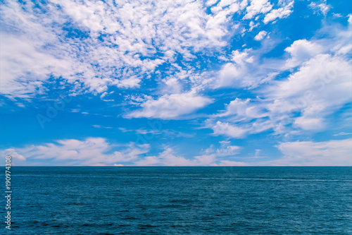 Blue sky, white clouds and the sea © 昊 周