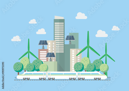 Eco city vector illustration