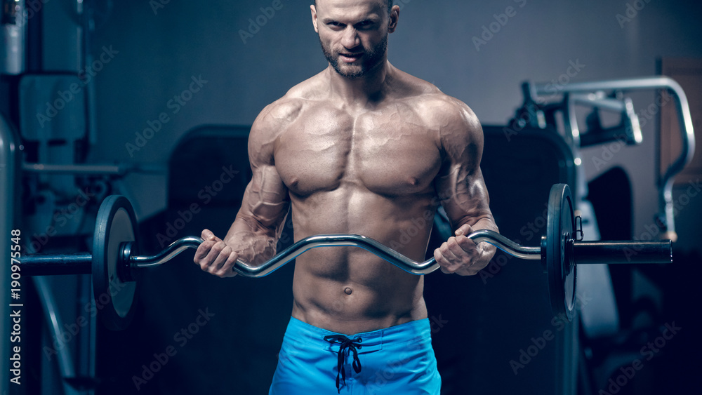 Muscular man with barbell Muscular man with barbell