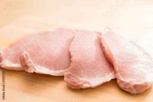 Raw pork meat close up