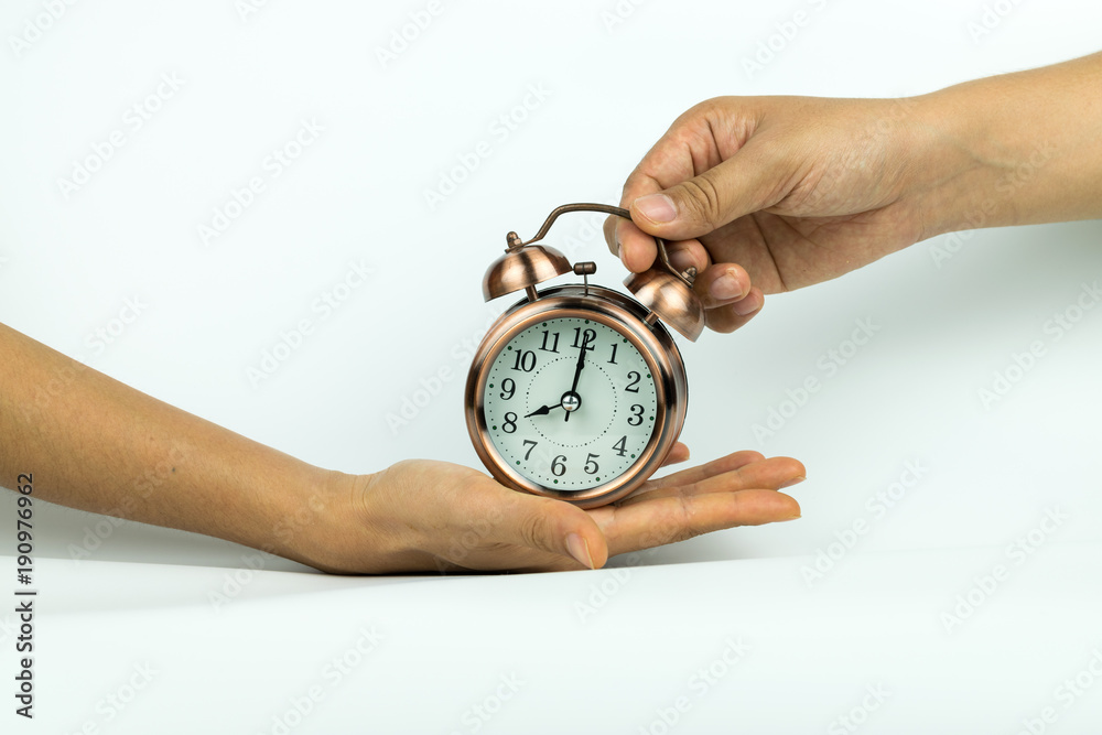 Hand and alarm clock Hand and alarm clock