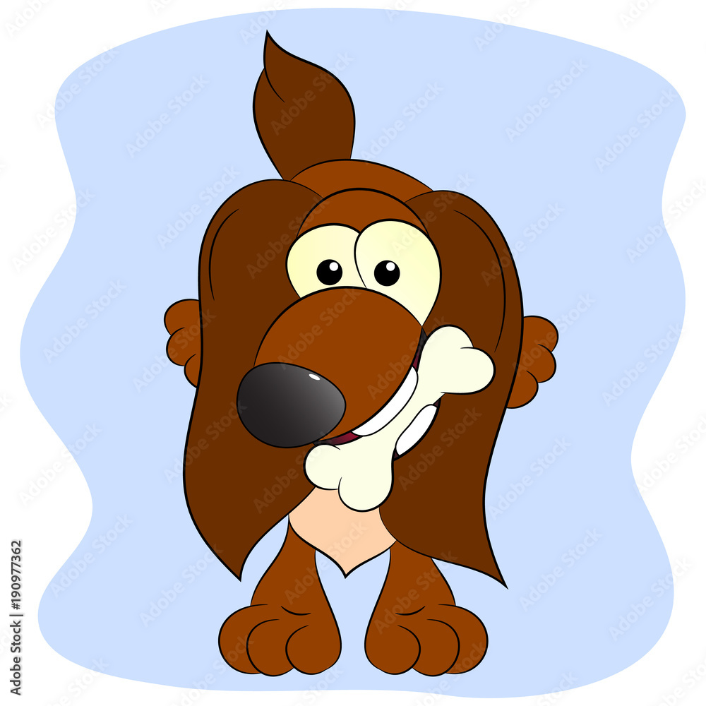 Fototapeta premium dog and bone cartoon 