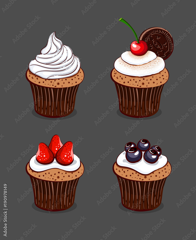 Cartoon Cupcakes Collection Cartoon Cupcakes Collection