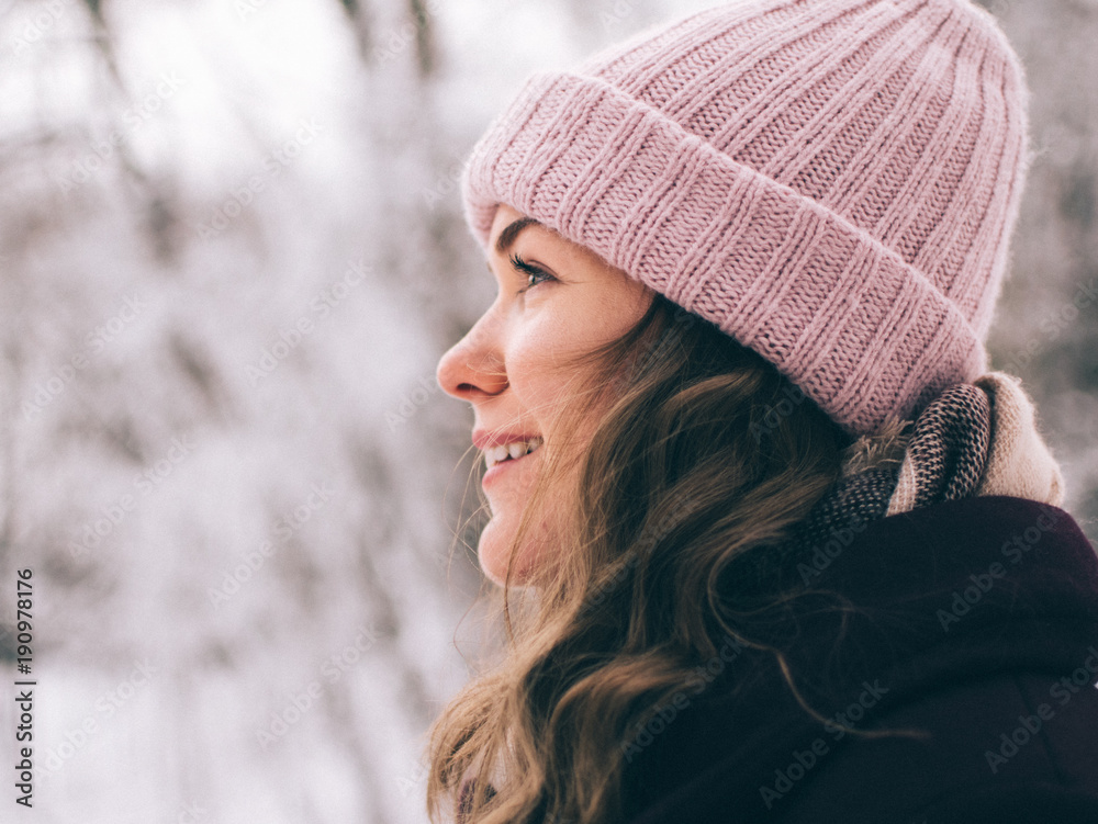 Close up portrait of young caucasian woman outdoors Close up portrait of young caucasian woman outdoors