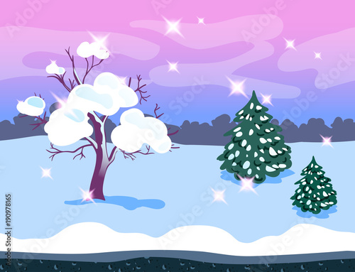 Game Background Winter Forest