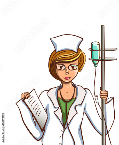 Isolated Cartoon Nurse