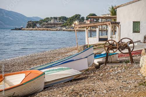 Old towing machine for fishing boats