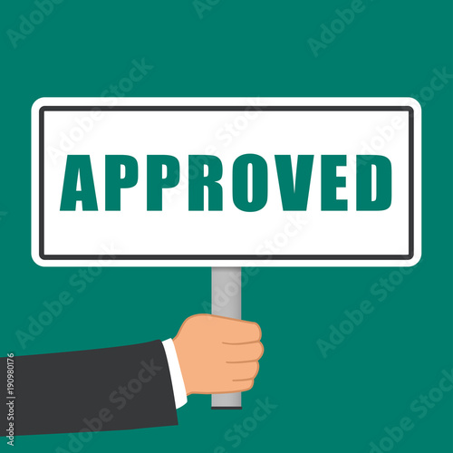 approved word sign flat concept