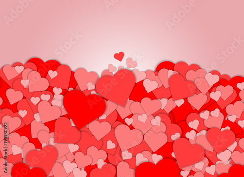 Red heart shape abstract background.