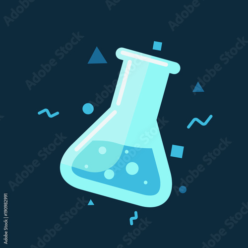 Vector icon illustration of a chemical flask