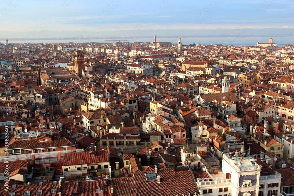 Vue de Venise depuis la tour Campanile de Saint-Marc, Venise, Italie
