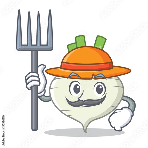 Farmer turnip character cartoon style