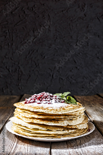 Pancakes, sprinkle, sugar powder, bakery, Maslennitsa, Mardi Gra photo