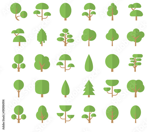 Flat trees icons