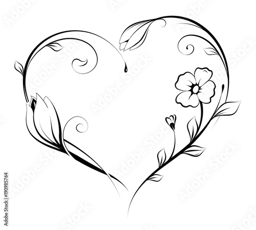 Floral heart shape design