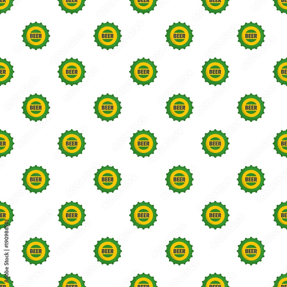 Beer cap pattern seamless in flat style for any design