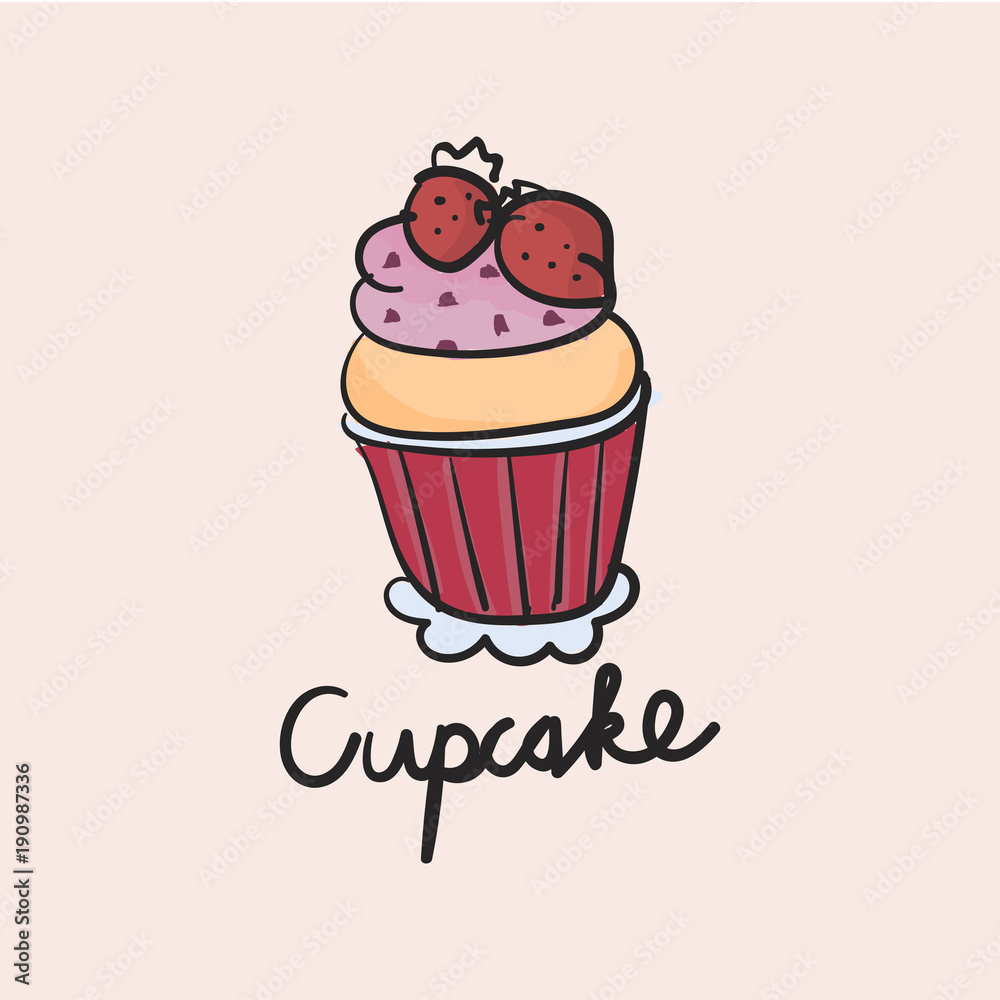 Illustration drawing style of cake Illustration drawing style of cake