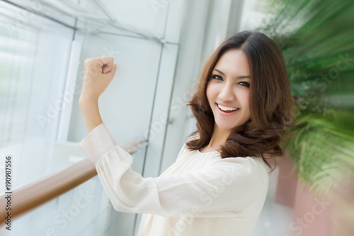 confident strong successful happy smiling business woman executive portrait